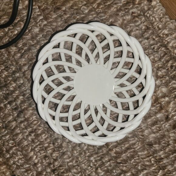 Espana Tabletops Unlimited Open Braid Woven Lattice Ceramic Bowl 7.5" Ivory - Picture 9 of 11